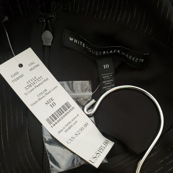 **NOT FOR SALE** Market Dress 10 Black Pleated Midi Lurex Sheer Coquette Fairy - Picture 13 of 15